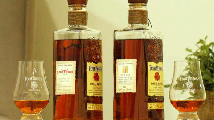 Four Roses OBSQ Comparison Review (Longhorn Liquors vs. Vine and Table)