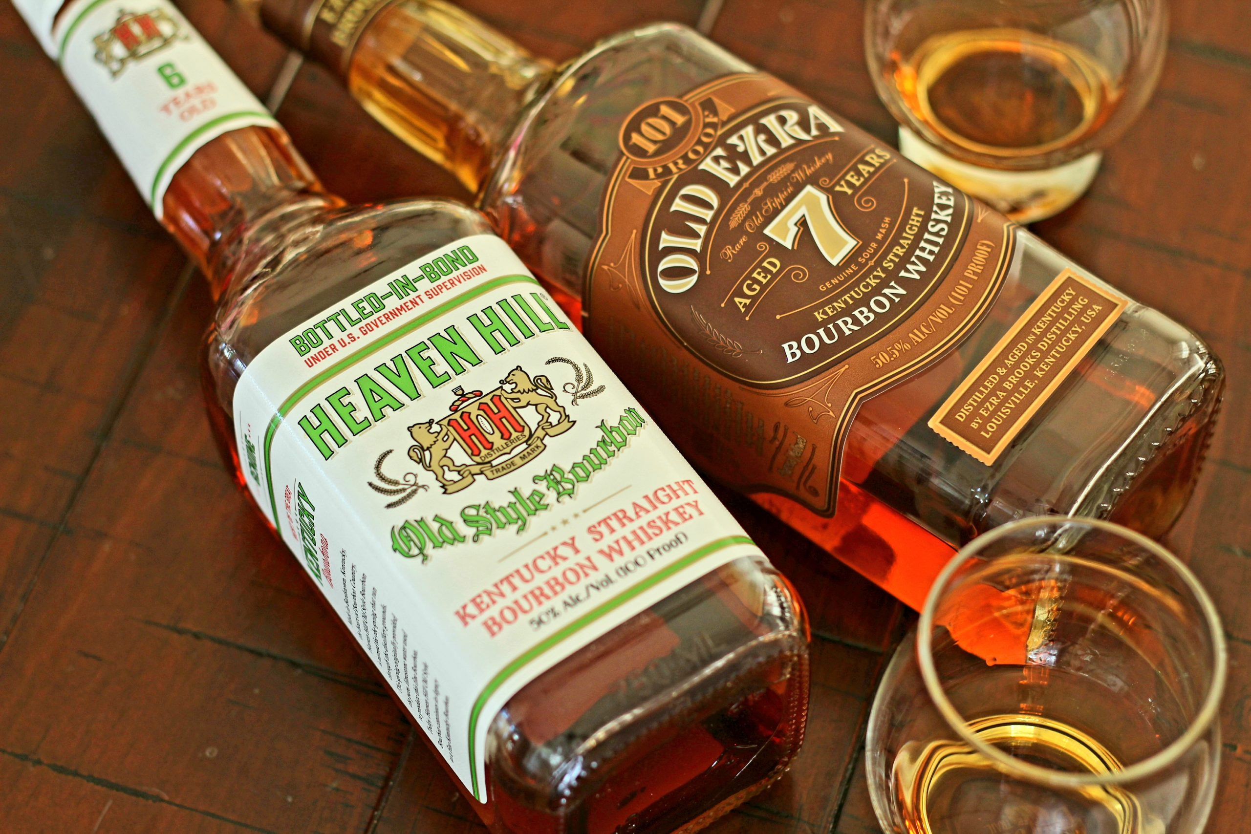 Heaven Hill Bottled in Bond 6 Year vs. Old Ezra 101 7 Year Comparison Review