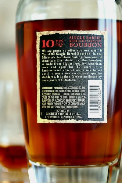 Michter's 10 Year Bourbon Rear label