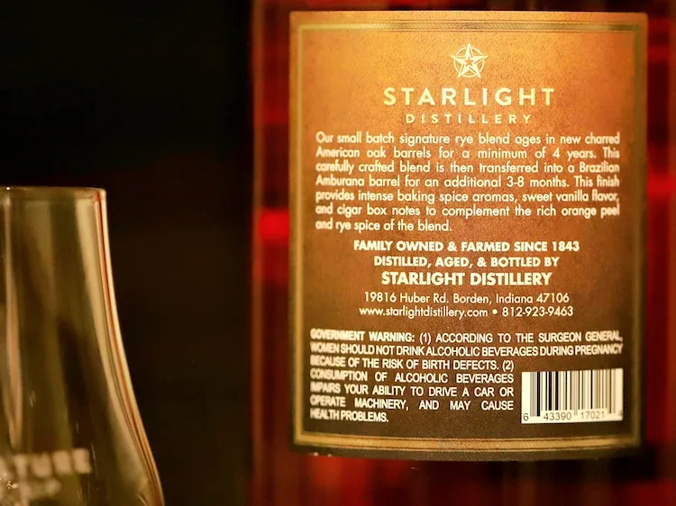 Starlight Cigar Batch Rye Whiskey rear abel