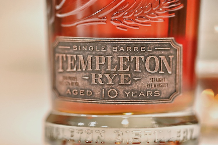 Templeton 10 Year Reserve Rye Whiskey brass plate