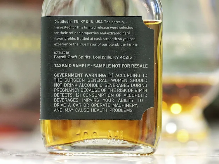 Barrell Craft Spirits Gray Label 15 Year rear