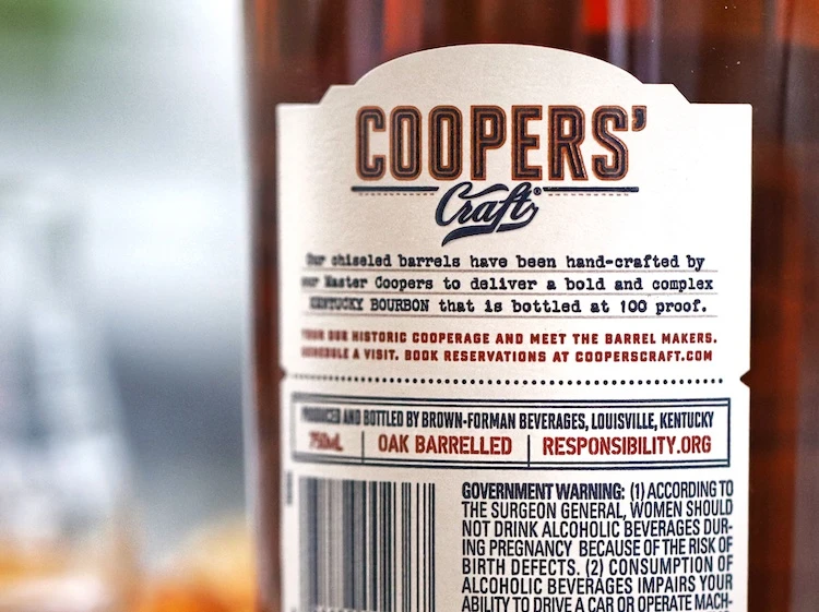 Cooper's Craft 100 Proof Bourbon rear