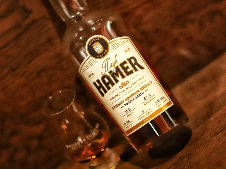 Hugh Hamer Bourbon Double Oaked slanted