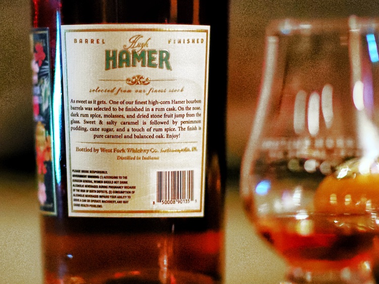 Hugh Hamer Bourbon rum barrel finish rear label