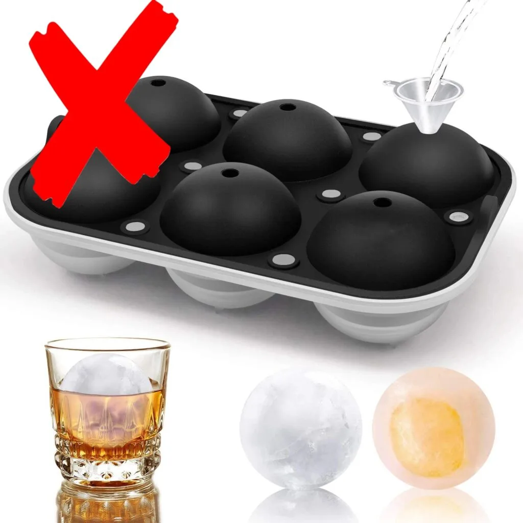 Whiskey Ice Mold Ice Cube Molds For Cocktails And Freezer Ice Ball Mold  With Self-Contained