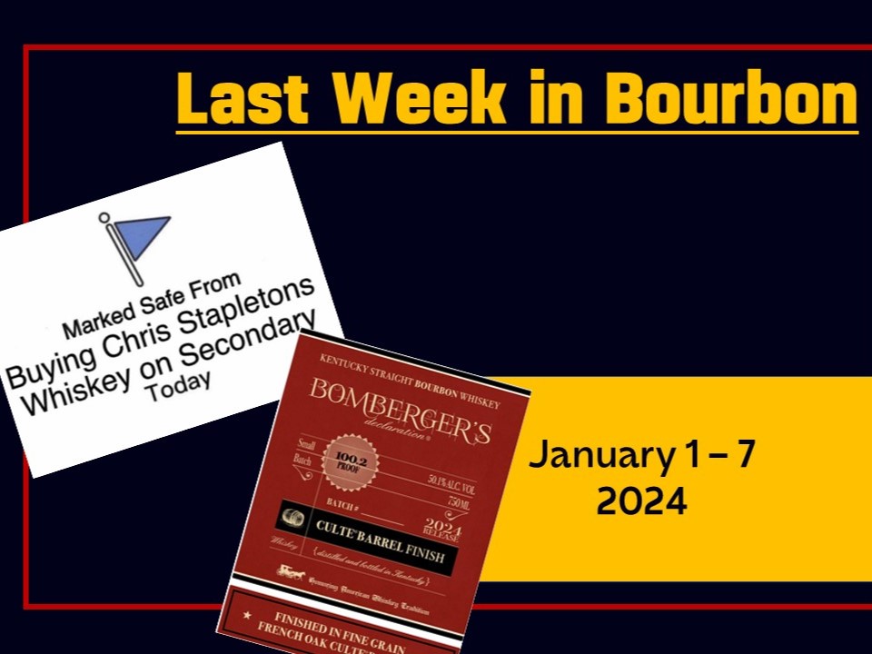 Last Week in Bourbon – January 1 to January 7, 2024